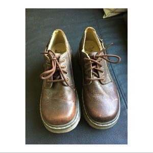 Brown Dr. Martens leather oxfords